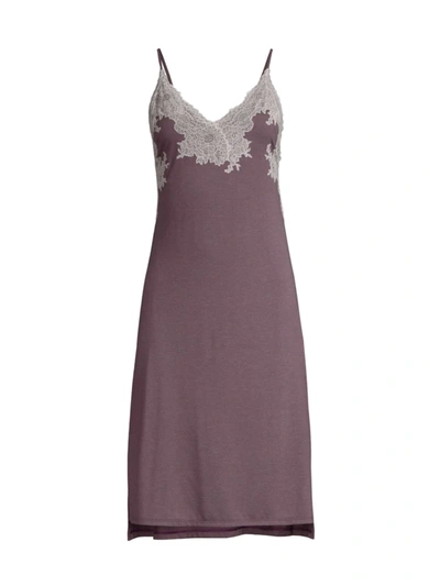 Natori Luxe Shangri-la Chemise In Heather Dark Plum