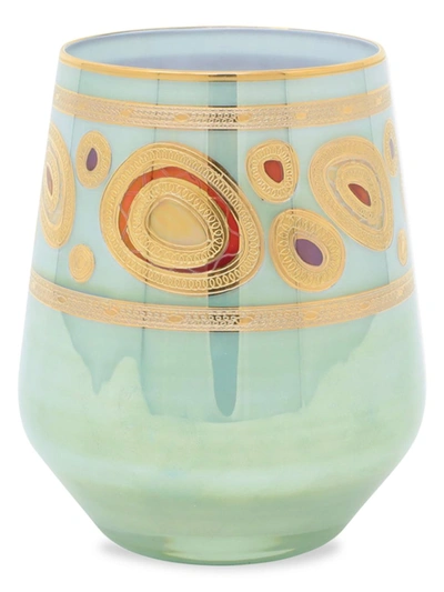 Vietri Regalia Aqua Stemless Wine Glass
