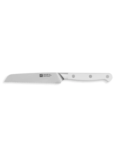 Zwilling J.a. Henckels Pro Le Blanc 5-inch Serrated Utility Knife In White