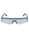 Balenciaga Grey Ski Rectangular-frame Sunglasses In 005 Black Black Silver