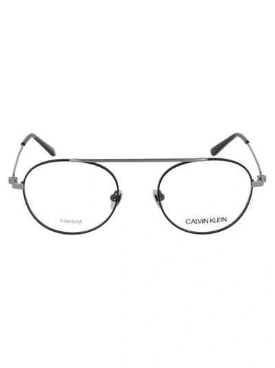 Calvin Klein Womens Multicolor Metal Glasses In 306 Matte Hunter