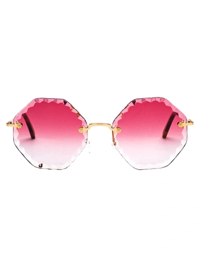 Chloé Chloe Eyewear Sunglasses In 823 Gold Gradient Red