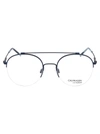 Calvin Klein Satin Silver Metal Optical Glasses In 410 Satin Navy
