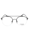 Calvin Klein Satin Silver Metal Optical Glasses In 001 Satin Black