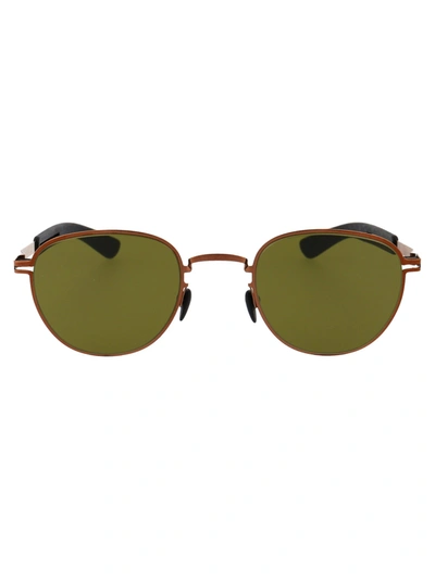 Mykita Basil Sunglasses In 247 Mh5 Shinnycopper/pitch Bl|hollygreen Solid