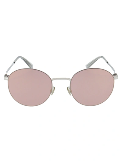 Mykita Tomomi Shiny Round Sunglasses In 051 Shiny Silver | Powder Flash