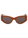 Ferragamo Caramel Leather Leather Sunglasses In Brown