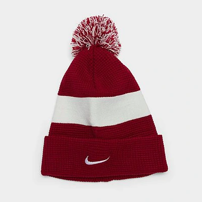 Nike Authentic Pom Beanie Hat In Team Crimson/white ModeSens