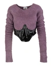 GCDS PURPLE MOHAIR TOP WITH BLACK BUSTIER,FW22W020002 62