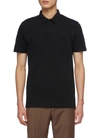 Sunspel Straight Cotton Polo Shirt In Black