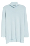 Eileen Fisher High/low Merino Wool Turtleneck Sweater In Clwtr