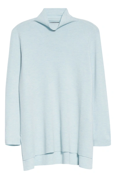 Eileen Fisher High/low Merino Wool Turtleneck Sweater In Clwtr