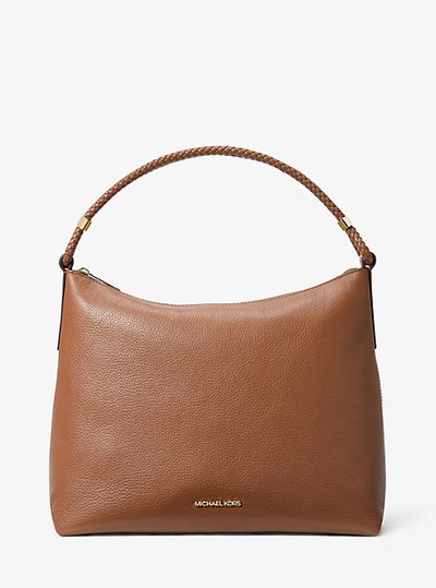 Michael Kors Lexington Large Pebbled Leather Shoulder Bag In Brown