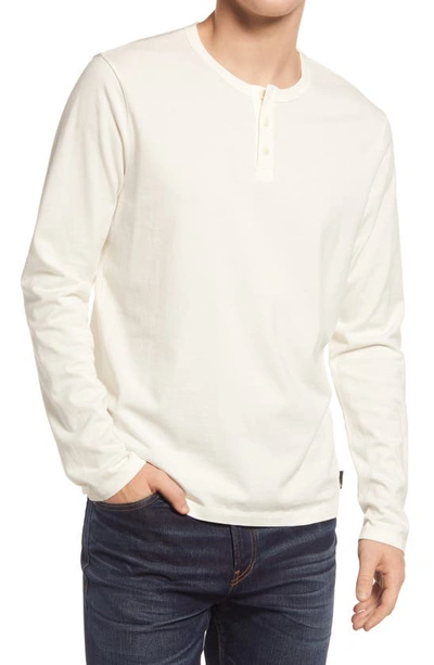 Ag Bryce Long Sleeve Henley Shirt In Ivory Dust