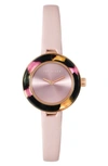 Ted Baker Women's Lenara Acetate Pink Leather Strap Watch 28mm In Pink