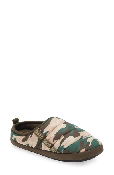 Puma Scuff Camo Quilted Slipper In Beige