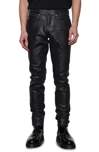 Frame L'homme Skinny Jeans In Noir Coated - 150th Anniversary Exclusive