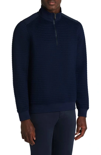 Bugatchi Quarter Zip Pullover In Navy