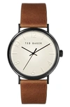 TED BAKER PHYLIPA LEATHER STRAP WATCH, 43MM,BKPPGF1109I