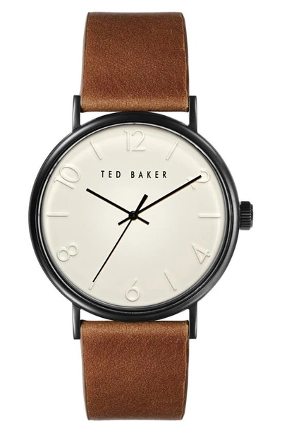 Ted Baker Men's Phylipa Tan Leather Strap Watch 43mm