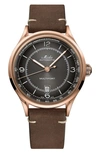 Mido Men's Swiss Automatic Multifort Patrimony Pulsometer Brown Leather Strap Watch 40mm In Brown/ Black/ Rose Gold