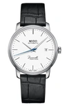 MIDO BARONCELLI HERITAGE AUTOMATIC LEATHER STRAP WATCH, 39MM,M0274071601000
