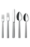 Georg Jensen Five-piece Pyramid Stainless Steel Flatware In Silver