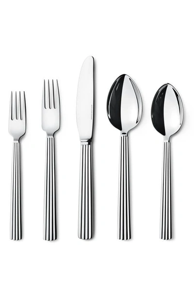 Georg Jensen Five-piece Pyramid Stainless Steel Flatware