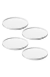 Georg Jensen Bernadotte Set Of Four Lunch Plates In White