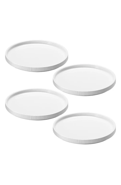 Georg Jensen Bernadotte Set Of Four Lunch Plates In White