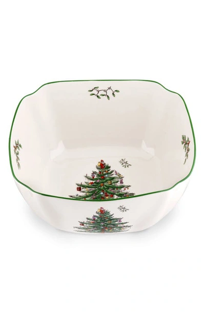 Portmeirion X Ted Baker Christmas Tree Large Square Bowl In Green