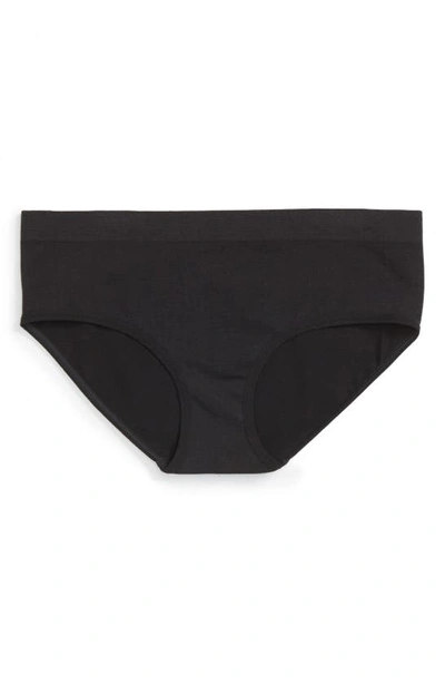 Nordstrom Kids' Seamless Hipster Briefs In Black