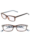 Kate Spade Jodie 50mm Rectangular Reading Glasses In Havana Pattern