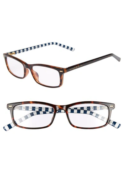 Kate Spade Jodie 50mm Rectangular Reading Glasses In Havana Pattern