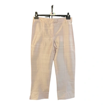 Pre-owned Iris Von Arnim Silk Carot Pants In Pink