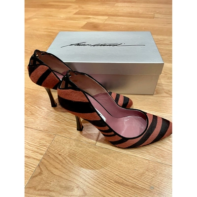 Pre-owned Brian Atwood Pony-style Calfskin Heels In Multicolour