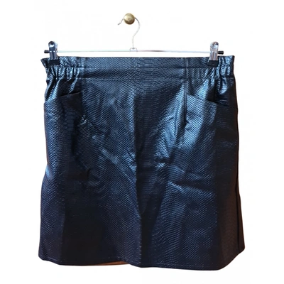 Pre-owned Molly Bracken Vegan Leather Mini Skirt In Black