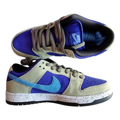 Pre-owned Nike Sb Dunk Leather Low Trainers In Blue