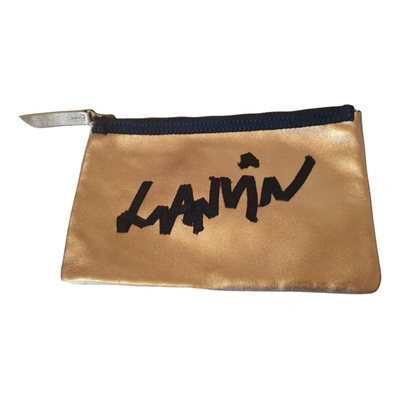 Pre-owned Lanvin Leather Clutch Bag In Gold