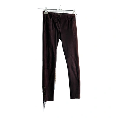 Pre-owned Louis Vuitton Leather Trousers In Brown