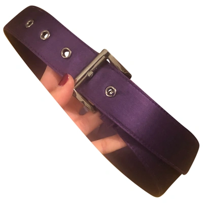Pre-owned Prada Silk Belt In Purple