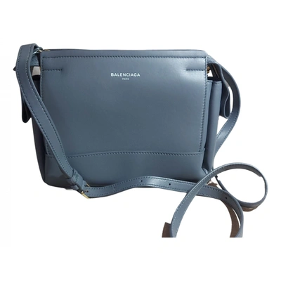 Pre-owned Balenciaga Leather Crossbody Bag In Grey