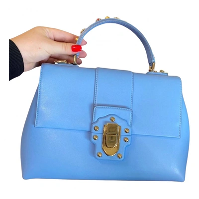 Pre-owned Dolce & Gabbana Lucia Leather Handbag In Blue