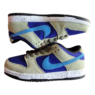 Pre-owned Nike Sb Dunk Leather Low Trainers In Blue