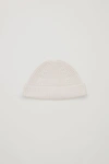 Cos Short Merino Wool Beanie In White