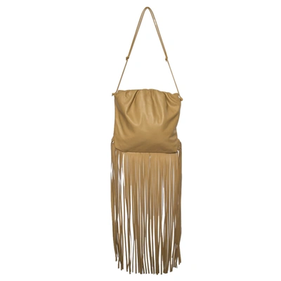 Pre-owned Bottega Veneta Beige Leather Fringe Pouch Hobo