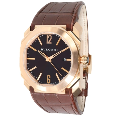 Pre-owned Bvlgari Bulgari Black 18k Rose Gold  Octo 102250 Bgo P 41 G Men's Wristwatch 41 Mm