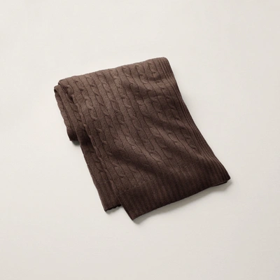 Polo Ralph Lauren Cable Cashmere Throw Blanket In True Chocolate