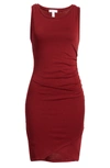 Leith Ruched Body-con Sleeveless Dress In Red Grape