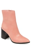 Journee Collection Kathie Vegan Leather Bootie In Coral